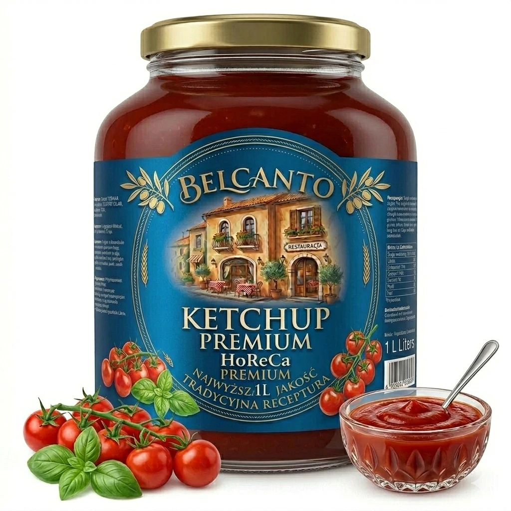 ChefMaster – Ketchup Premium Gastronomiczny 1L | Słoik Szklany | Private Label